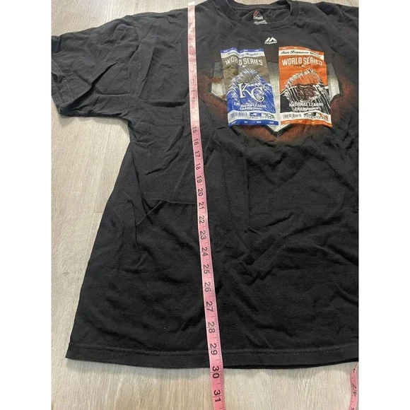 2014 MLB World Series San Francisco Giants KC Royals Majestic T-Shirt Sz 2 XL - Picture 8 of 8